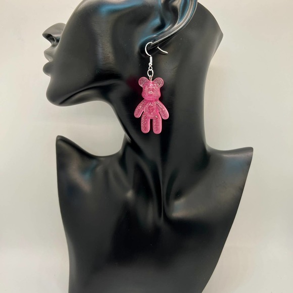 Large Gummy Bear Earrings - Statement Earrings - Novelty Earrings - Teddy Bears - Picture 7 of 10